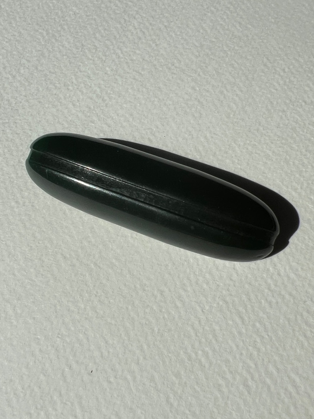 Sleek Dark Green Bakelite Brooch / Pin
